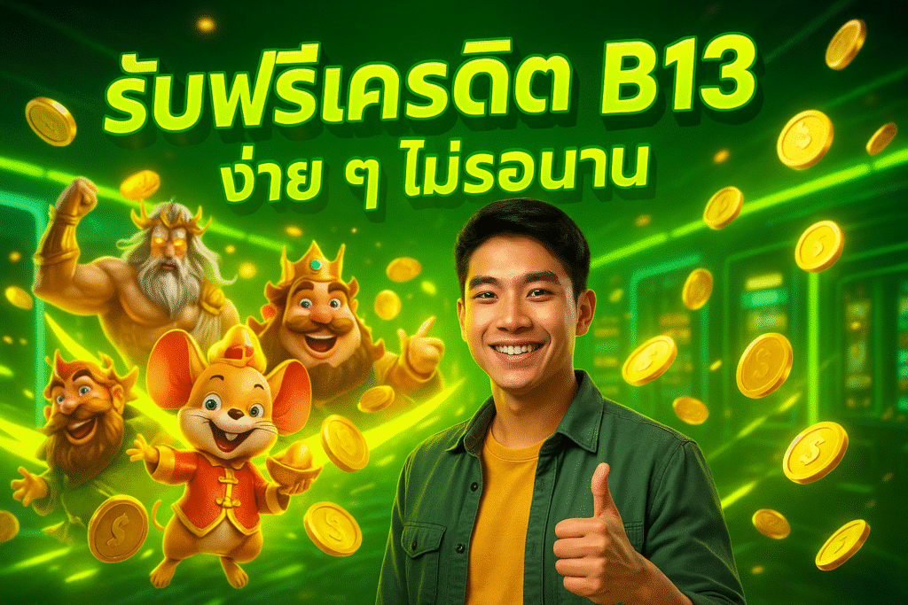 รับฟรีเครดิต B13 ง่าย ๆ ไม่รอนาน